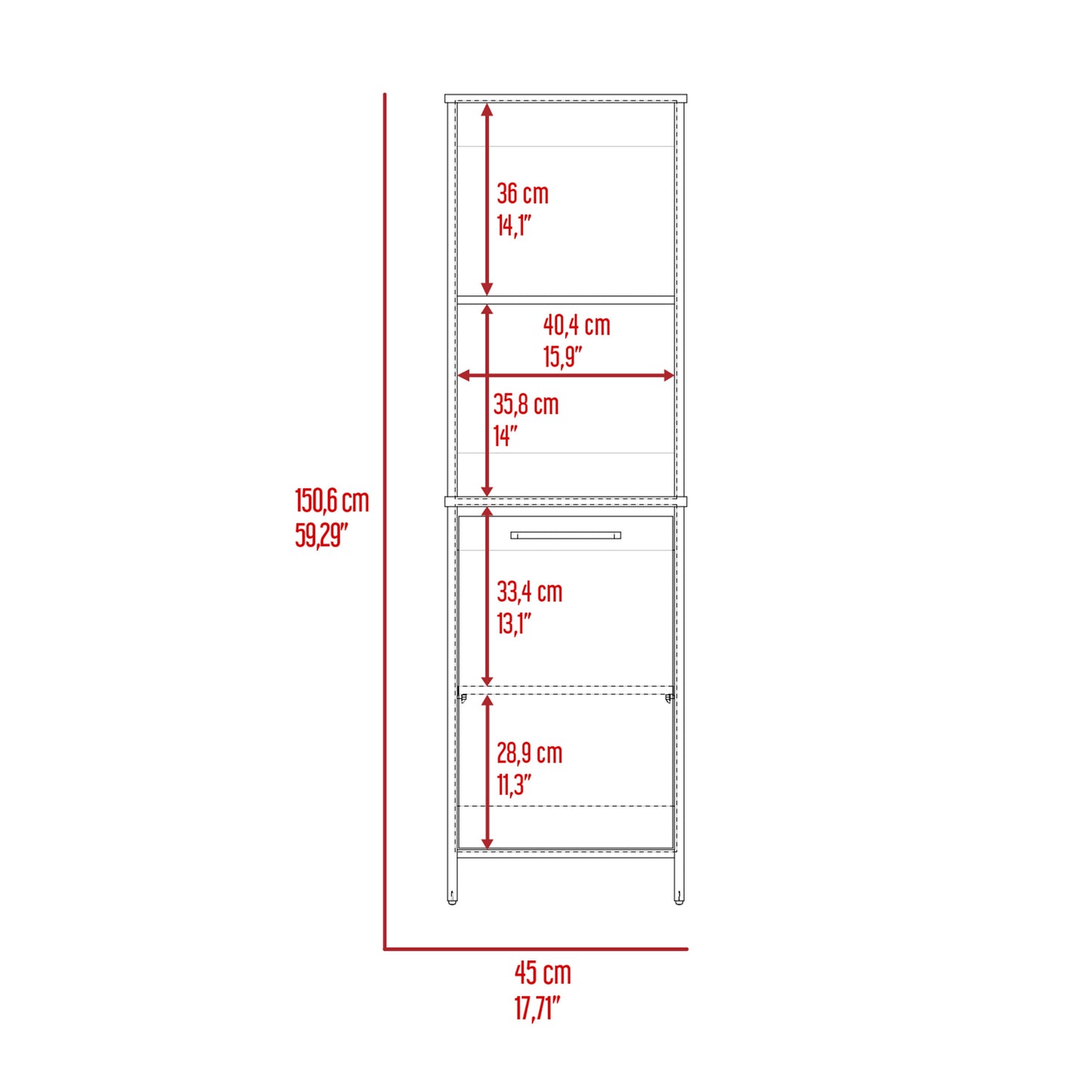 Forester 1-Shelf Pantry Cabinet - White