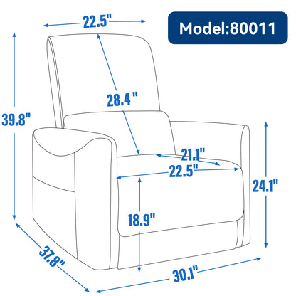 Spencer Swivel and Rocker Power Recliner Chair - White