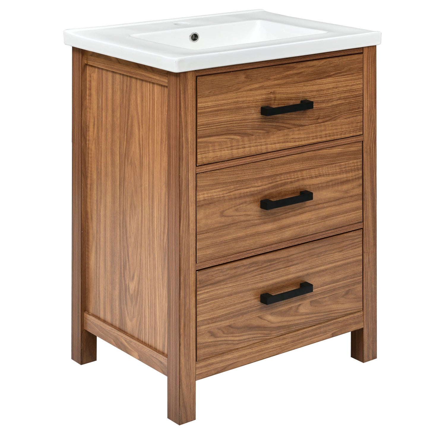 Freestanding Bathroom Vanity Cabinet with  Ceramic Basin Sink