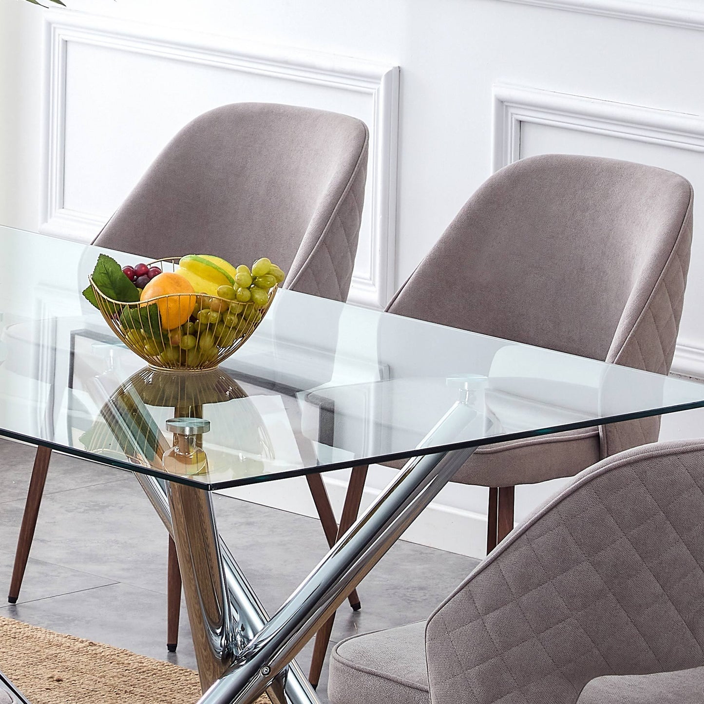 Spencer Dining Chairs with Metal Leg (Set of 4) - Gray