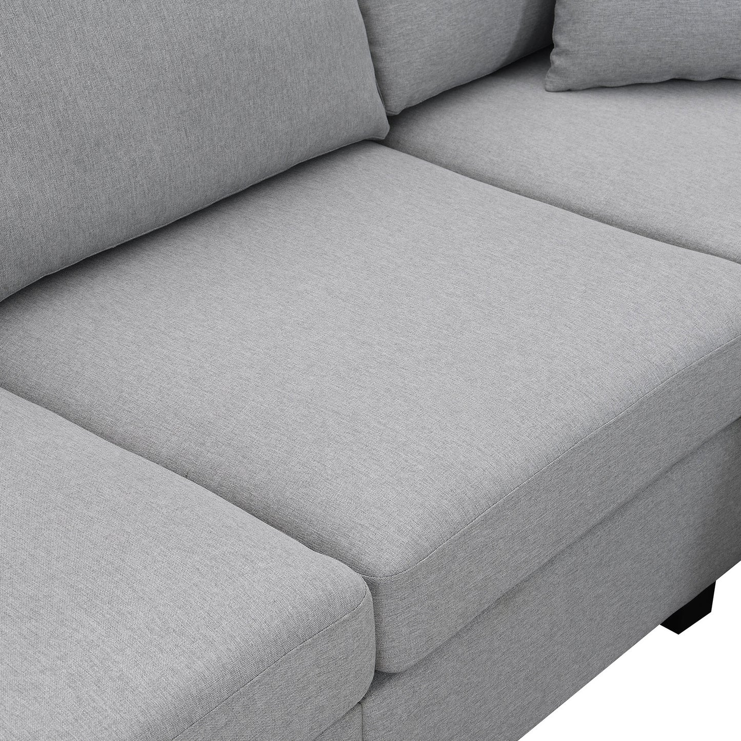 Aria 5-Seat Modular Sectional Set with Convertible Ottoman - Gray