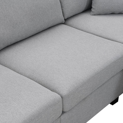 Aria 5-Seat Modular Sectional Set with Convertible Ottoman - Gray