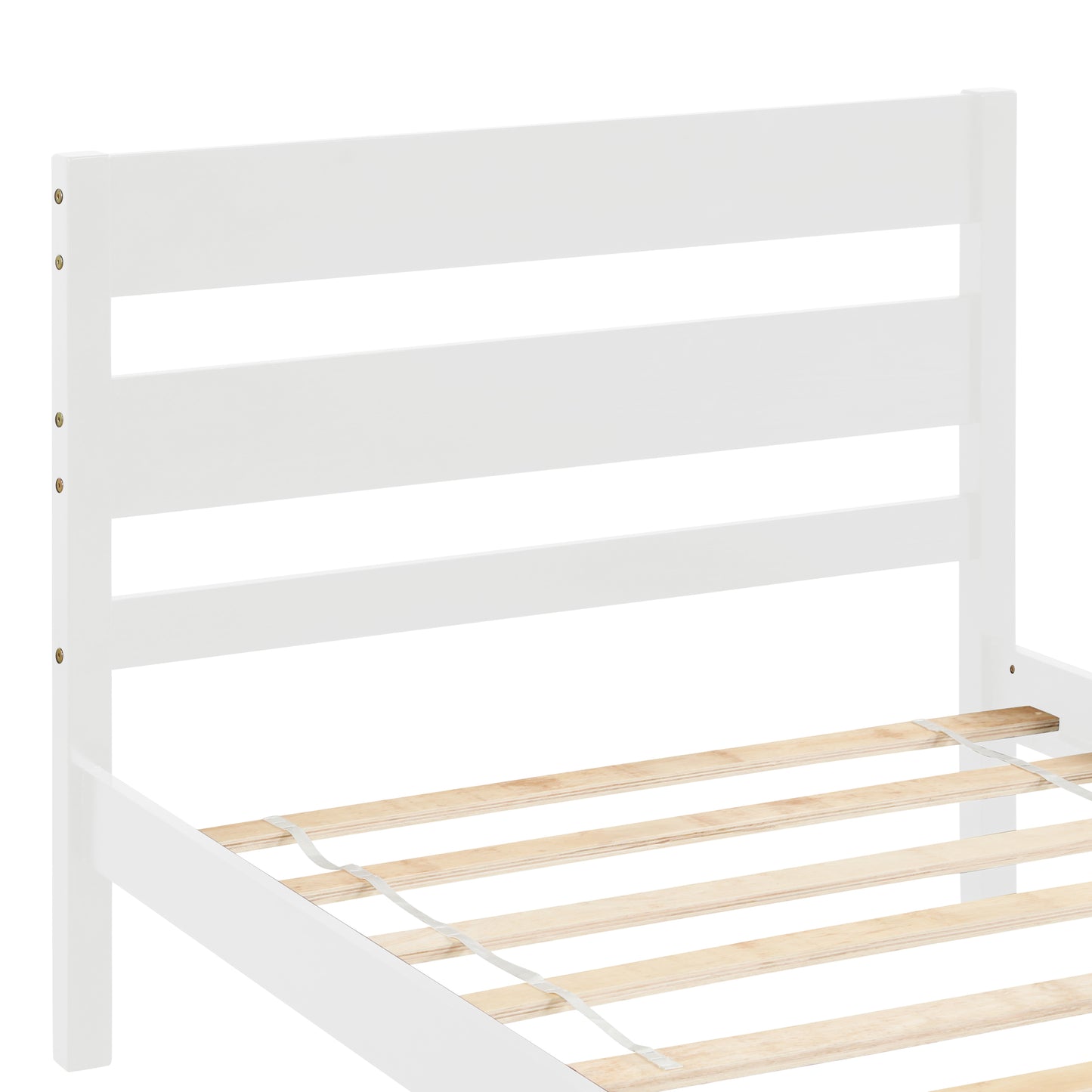 Saba Twin Size Platform Bed Frame - White