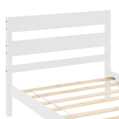 Saba Twin Size Platform Bed Frame - White