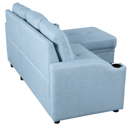 Oris Padded Pull Out Sofa Bed - Blue