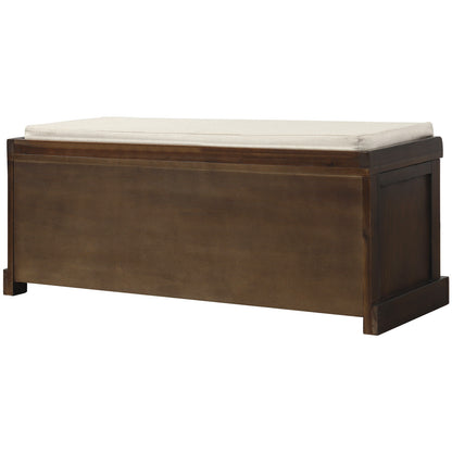 Bella Storage Bench with 3 Removable Classic Rattan Basket - Espresso