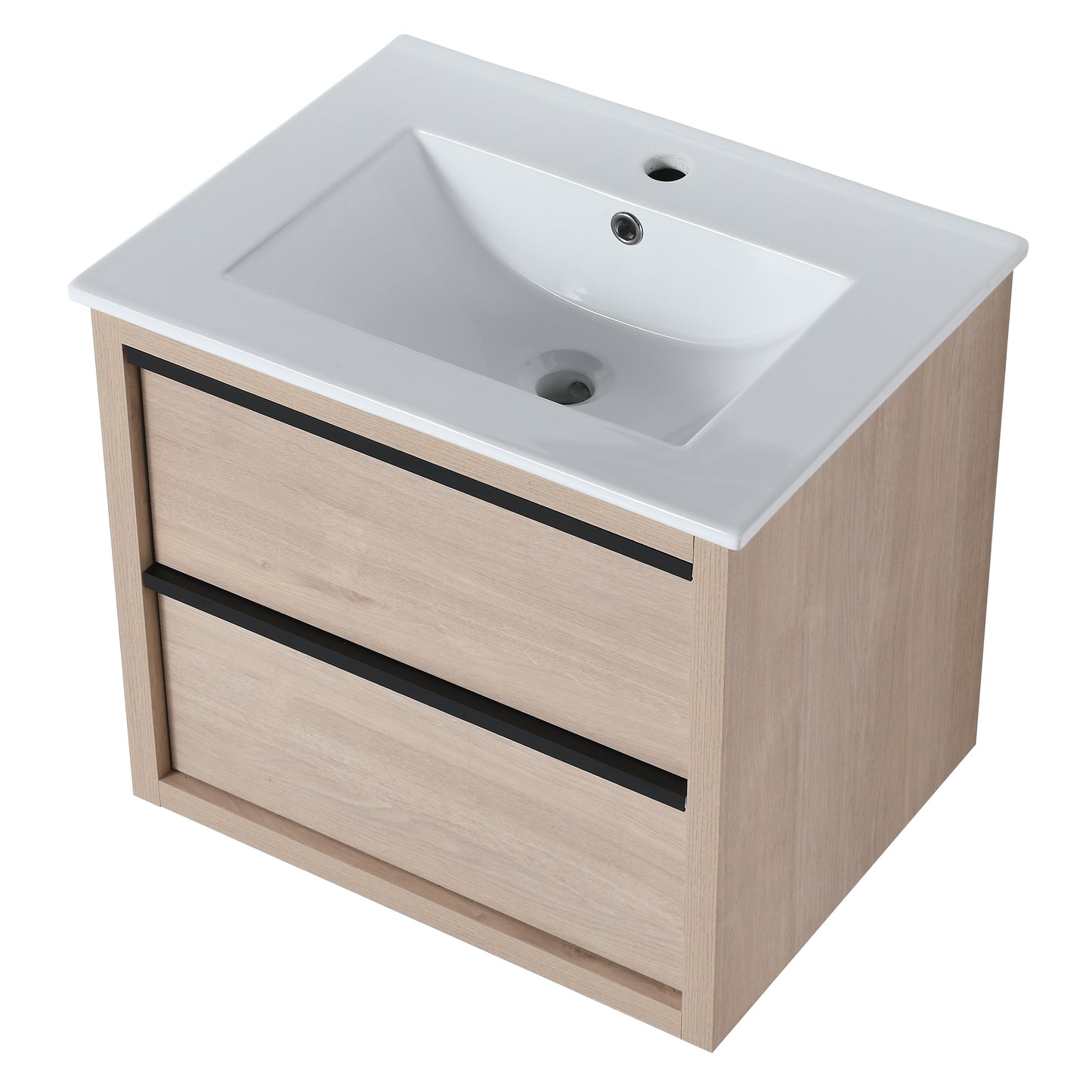 Bathroom Vanity with 2 Soft Close drawers and White Ceramic Basin