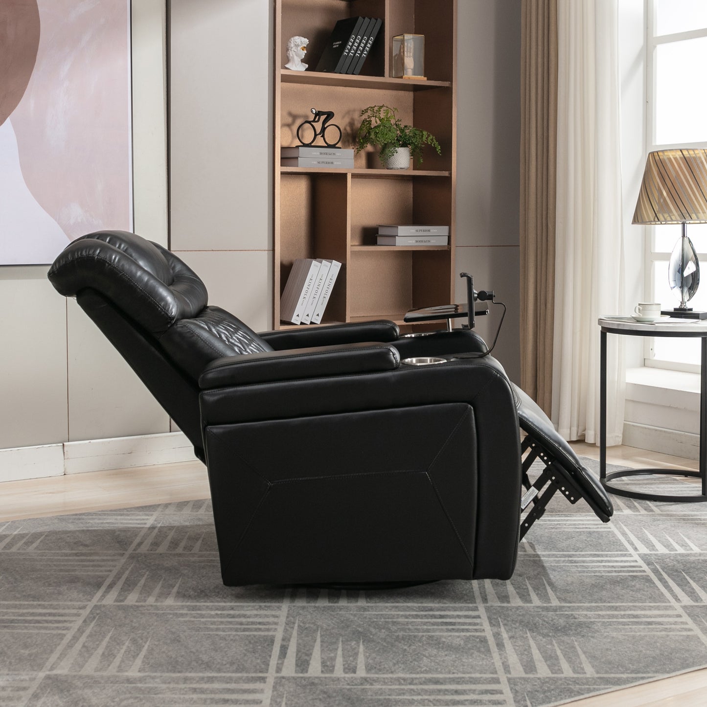 Comfort Max 270 Degree Swivel Power Recliner - Black