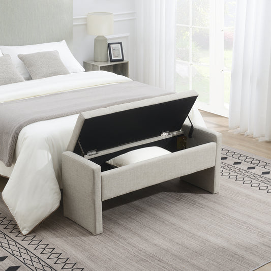 Flores Upholstery Bench - Light Gray