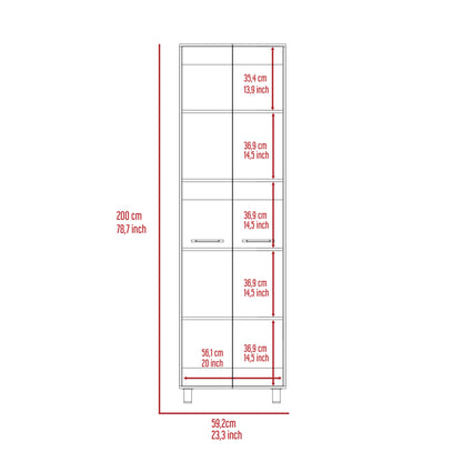 Nalani Rectangle Pantry Cabinet - White