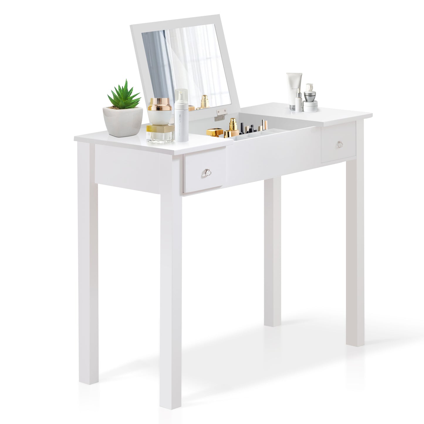 Huda Accent Vanity Table with Flip-Top Mirror