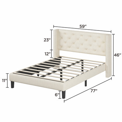 Voss Full Size Platform Bed Frame - Beige