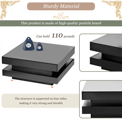 Lumina  Square Coffee Table -Black