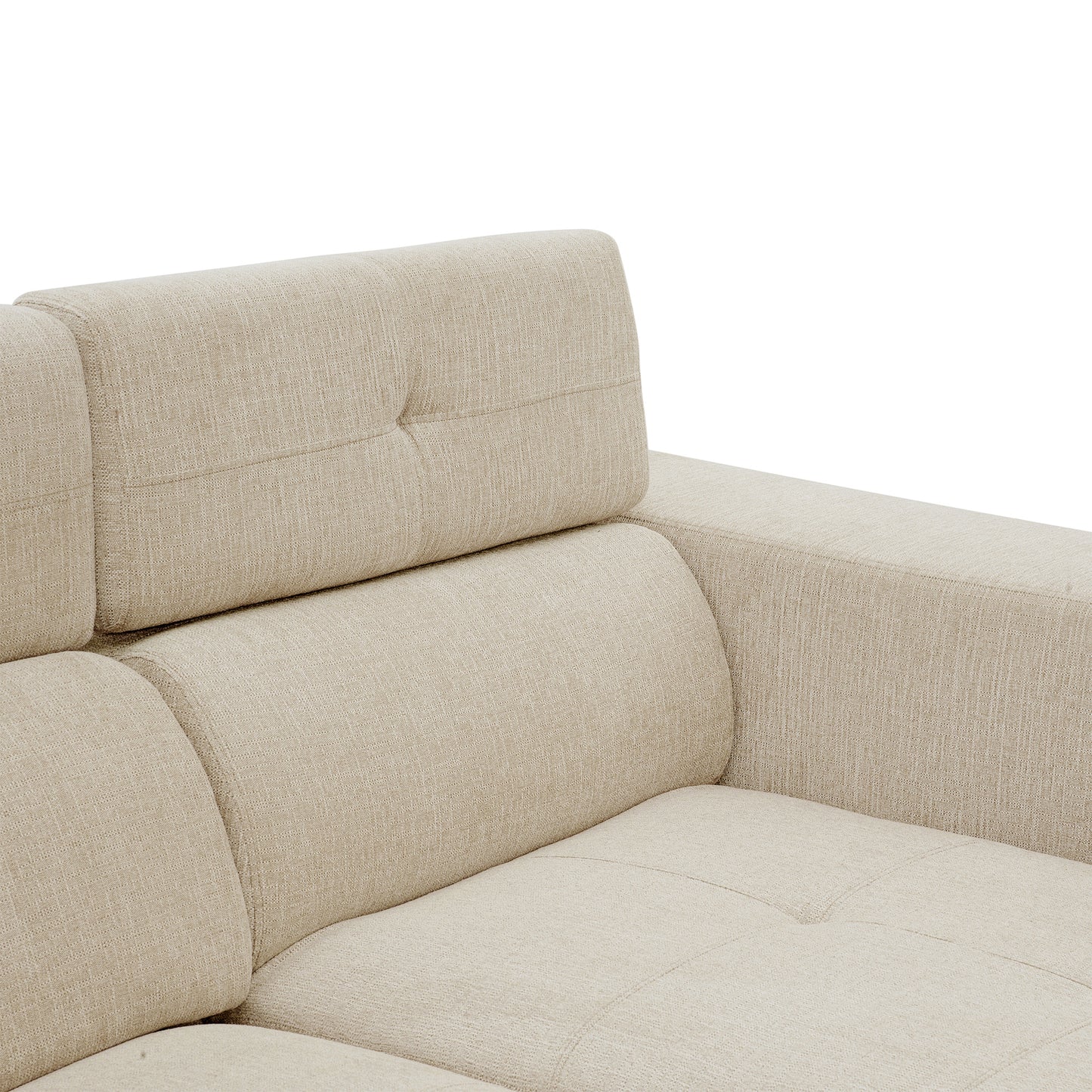 Tumic Pull-Out Sofa Bed L-Shape Sectional Sofa - Beige