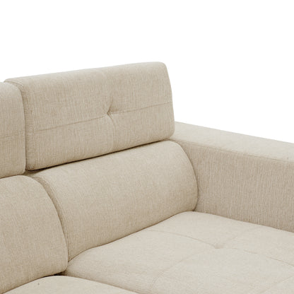 Tumic Pull-Out Sofa Bed L-Shape Sectional Sofa - Beige