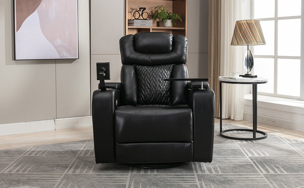 Comfort Max 270 Degree Swivel Power Recliner - Black