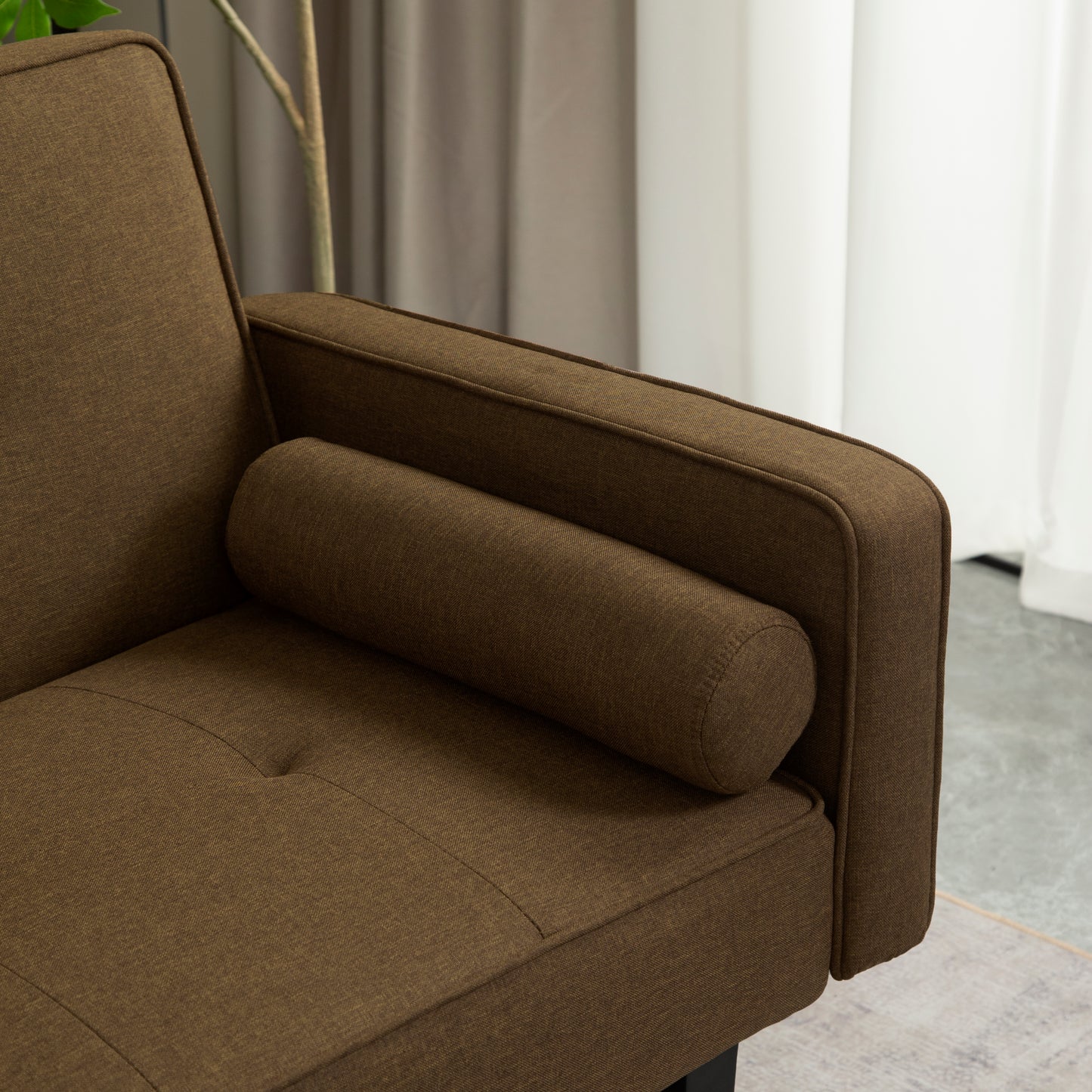 Aziza Convertible Sofa Bed - Dark Brown