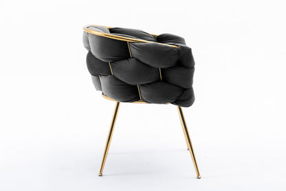 Luna Luxury Modern Velvet Chair - Black
