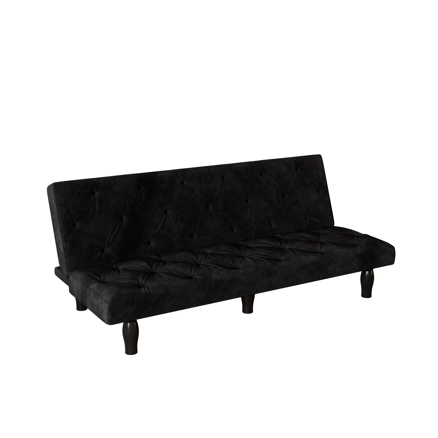 Giza Convertible Velvet Sofa Bed - Green - Matt Black