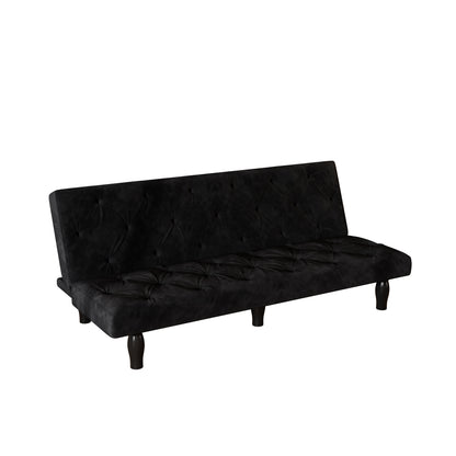 Giza Convertible Velvet Sofa Bed - Green - Matt Black