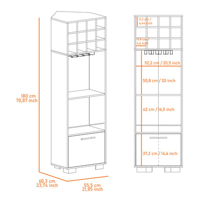 Jackson 12-Bottle 2-Shelf 1-Drawer Bar Cabinet