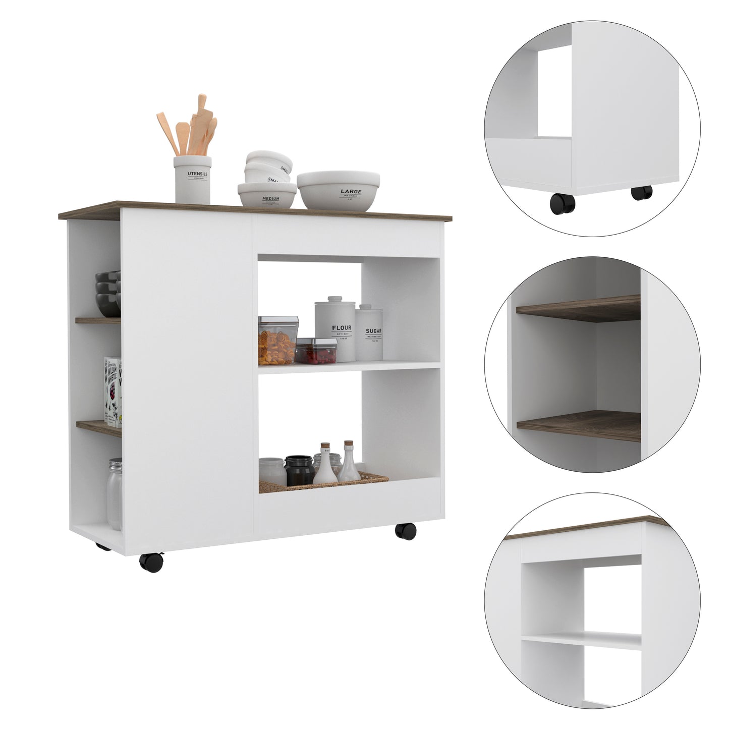 Holmeson Kitchen Cart  - White