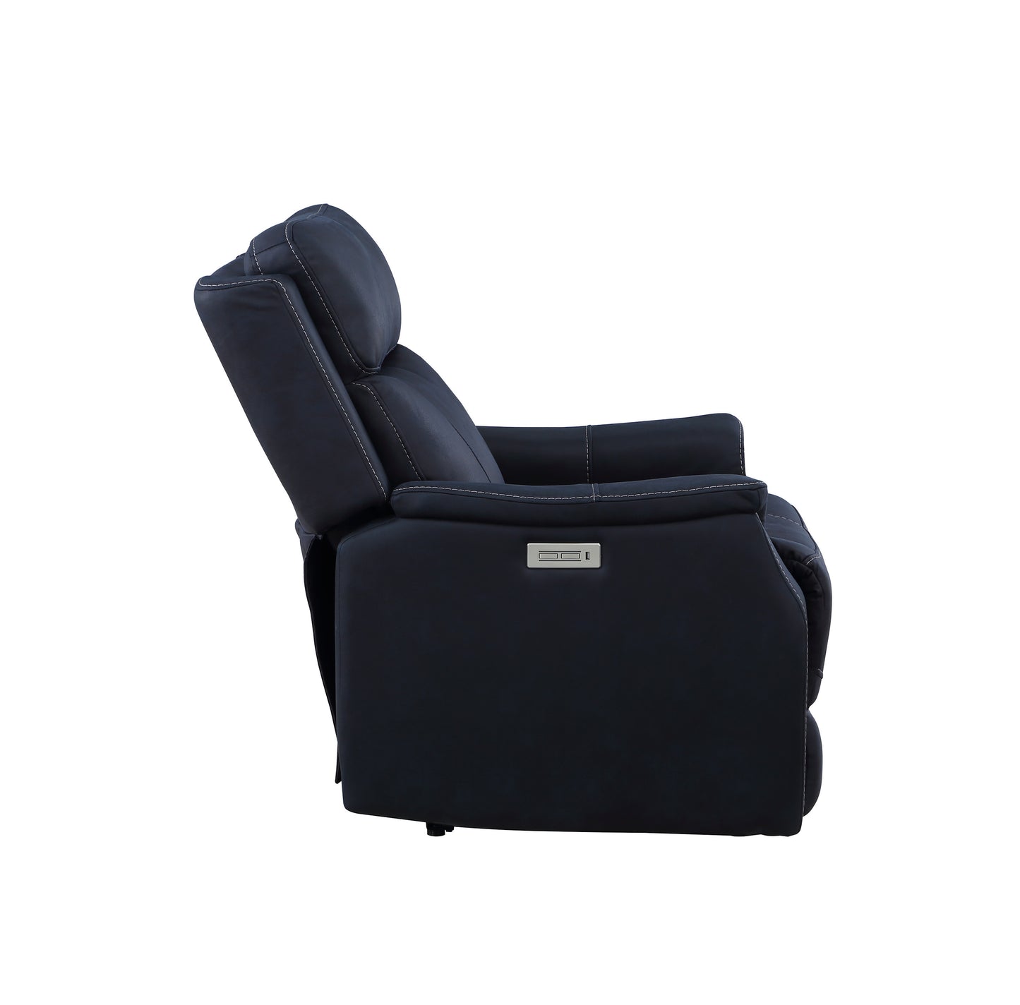 Clean Contemporary Dual-Power Recliner - Blue