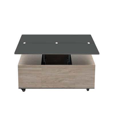 Regalia Modern Lift Top Coffee - Walnut & Black