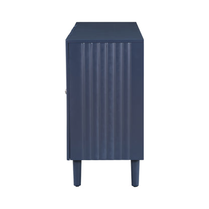 Butler Wavy Pattern Doors Sideboard Buffet - Navy Blue