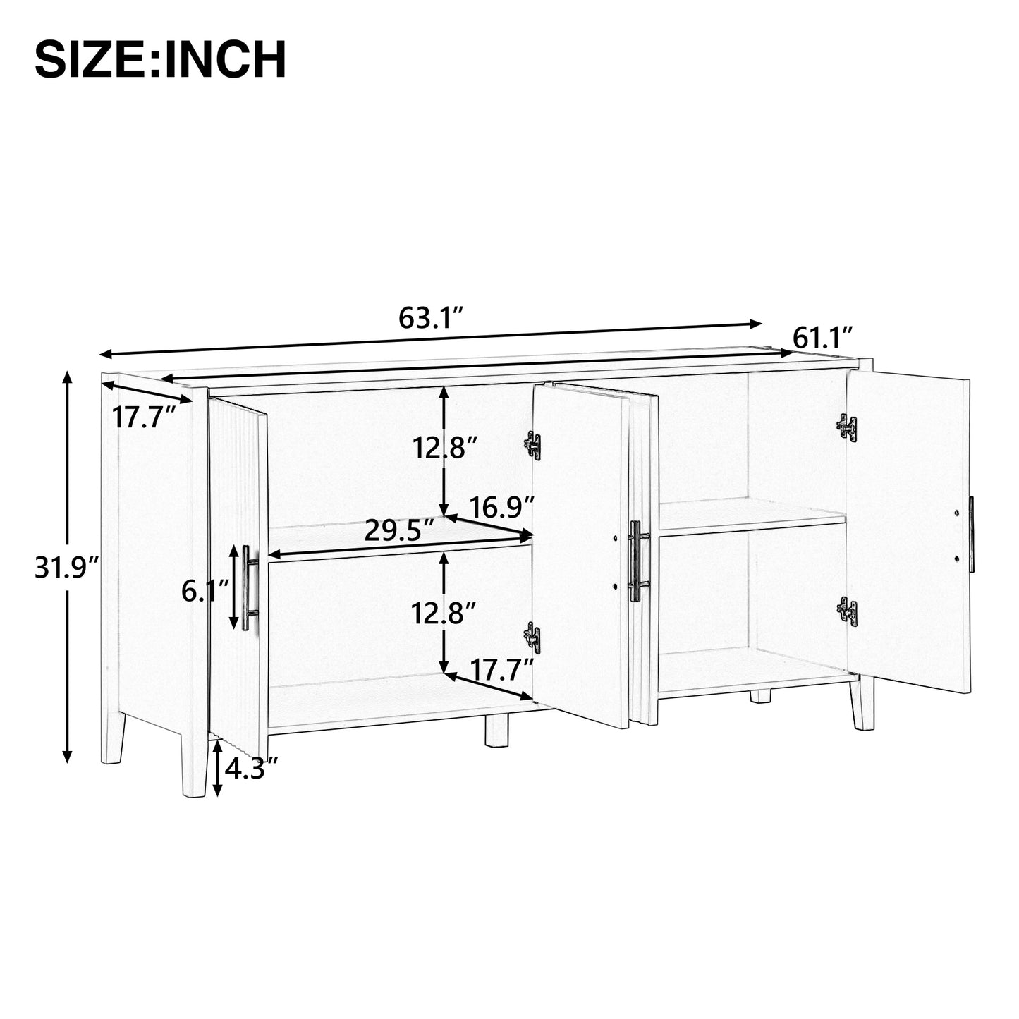 Kito Sideboard Accent Cabinet - White