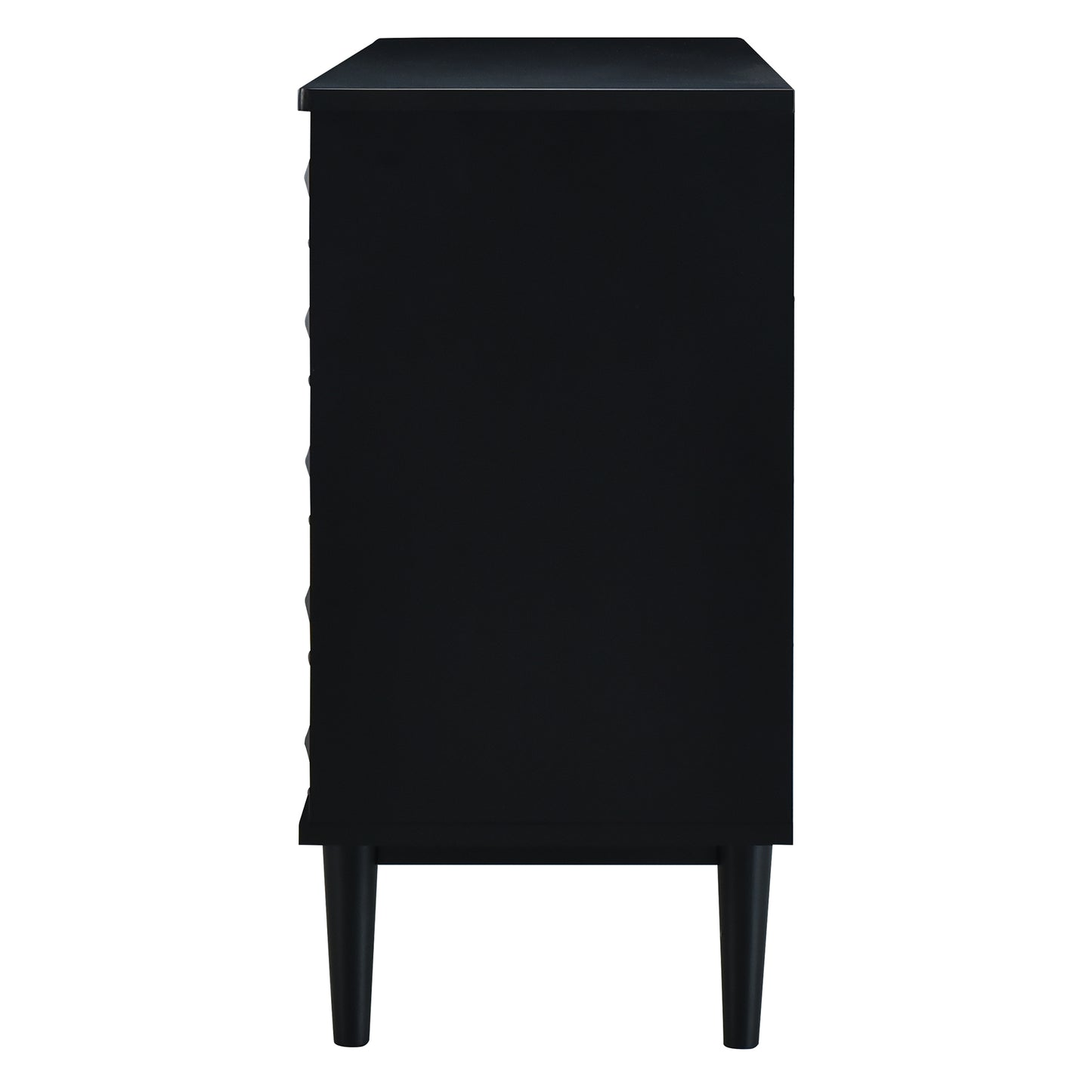 Celeste Convex Pattern Doors Sideboard Buffet - Black