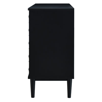 Celeste Convex Pattern Doors Sideboard Buffet - Black