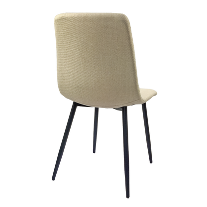 Ona Suedette Dining Chairs with Black Metal Leg (Set of 2) - Beige