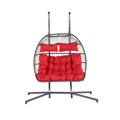 Thornton For 2 People Outdoor Rattan Hanging Chair - Red