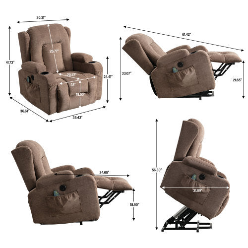 Parsons Power Lift Recliner Chair - Brown