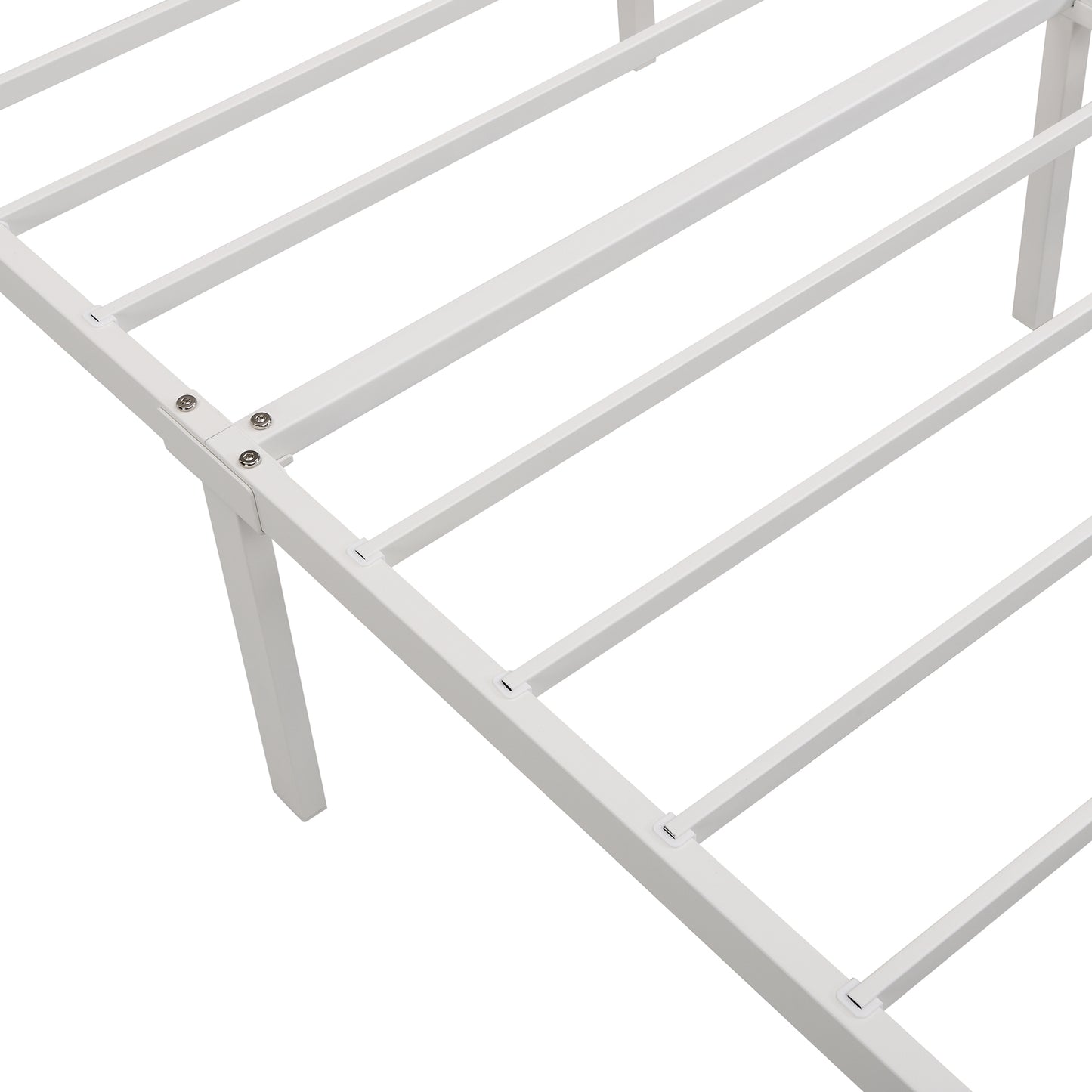 Apex Queen Size Storage Bed Metal Platform Bed with Drawer - Beige