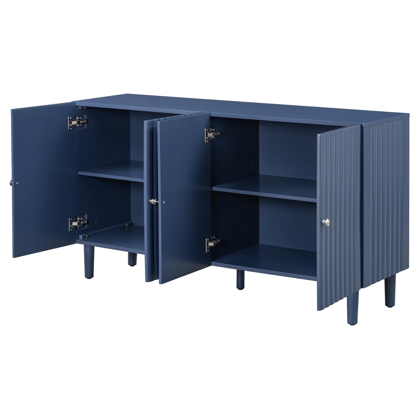 Butler Wavy Pattern Doors Sideboard Buffet - Navy Blue