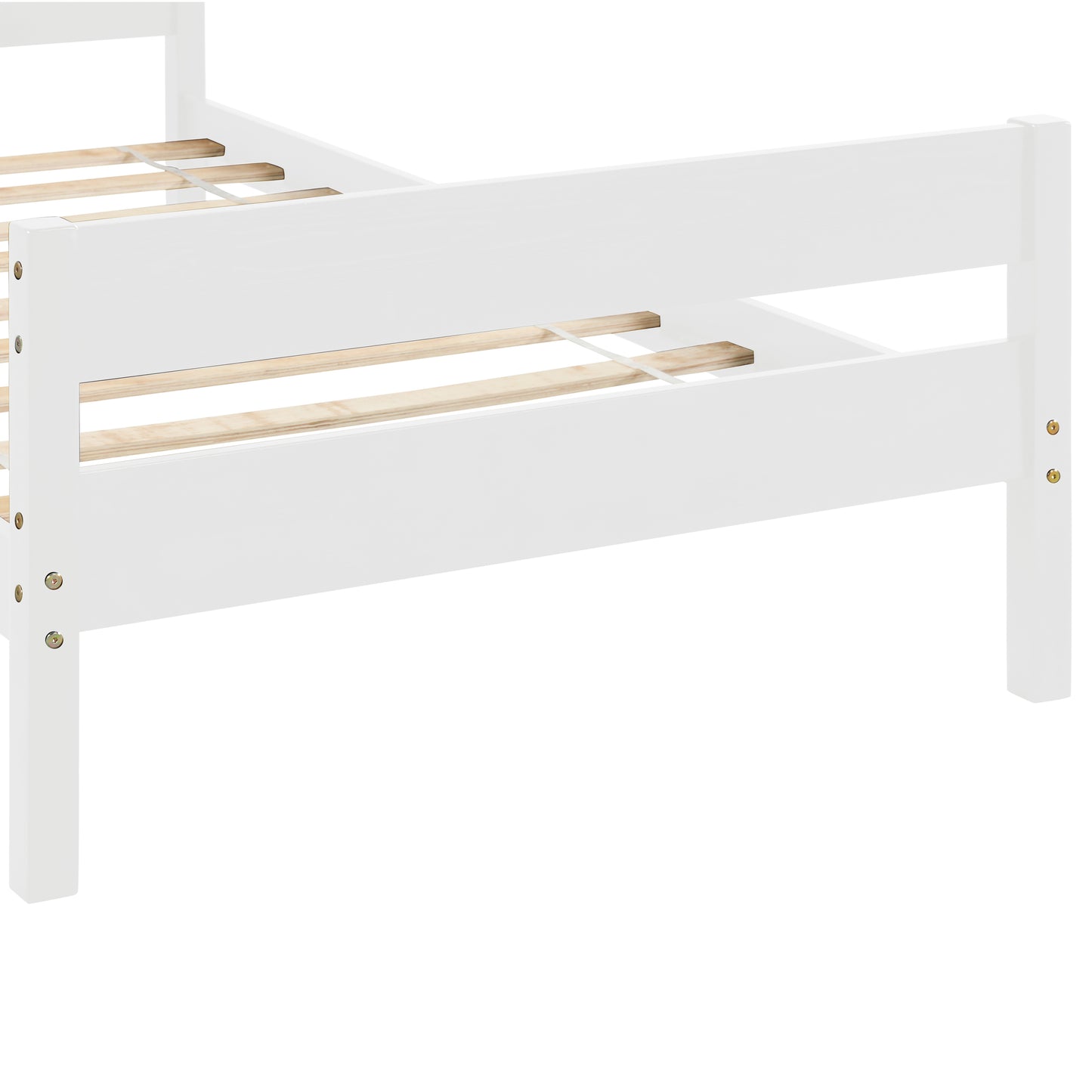 Saba Twin Size Platform Bed Frame - White
