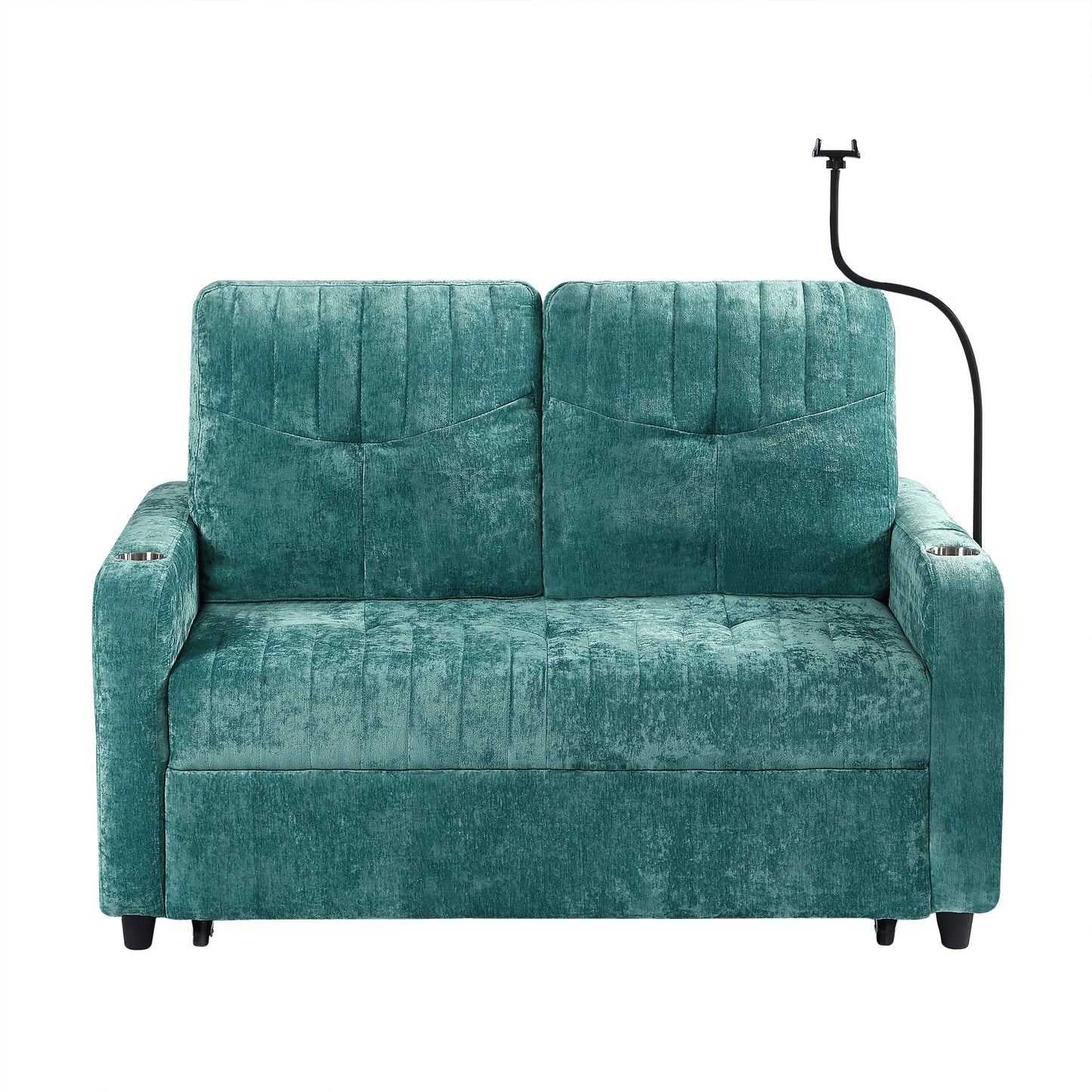 Rita Loveseat Pull-out Sofa Bed with Adjustable Backrest - Teal
