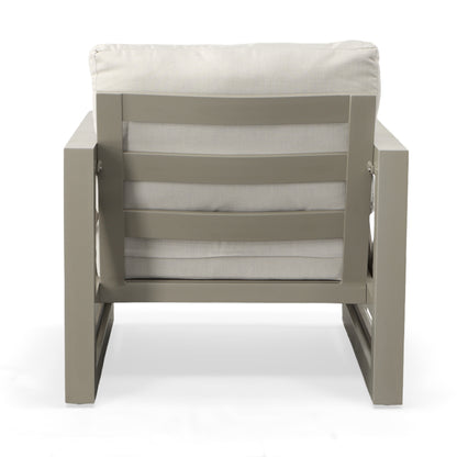 Chamo Outdoor Patio Beveled Panels Armchair - Tan