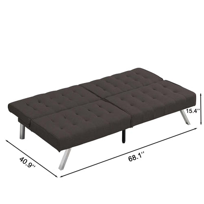 Fuji Convertible Sofa Bed WStainless Leg - Espresso