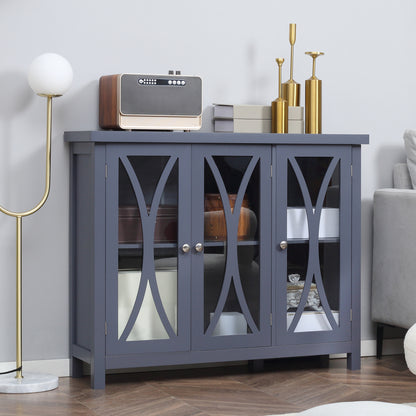 Arc Pattern Sideboard Buffet - Gray