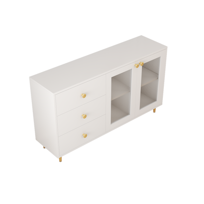 Abi Modern Minimalist Side Cabinets - White