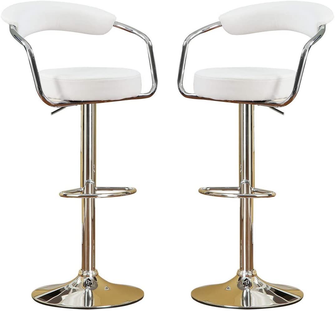 Park Adjustable Swivel  Bar Stool - Black Set of 2