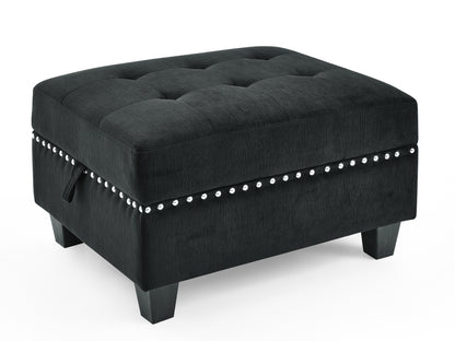 Supa Modular Sectional Velvet Sofa Set 2 - Black