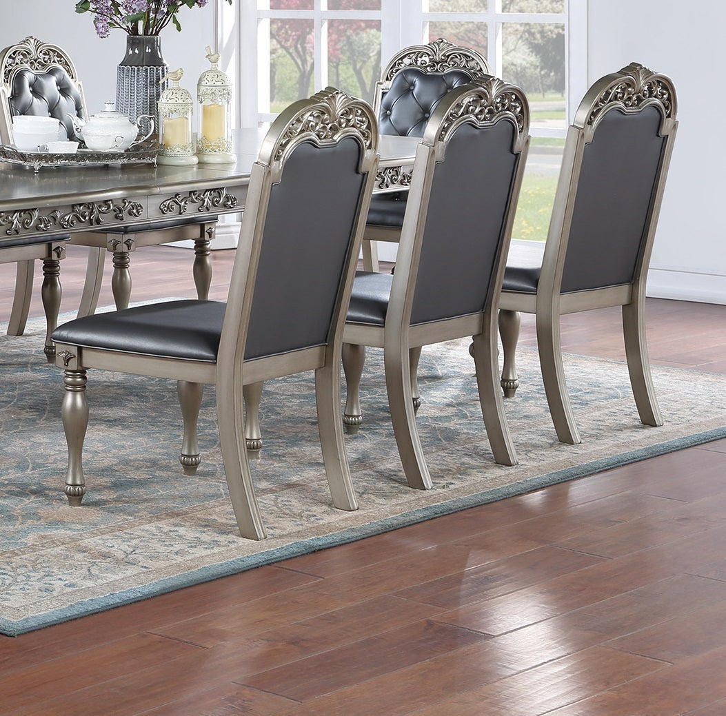 Hampton Majestic Formal Dining Chair (Set of 2) - Silver+Grey