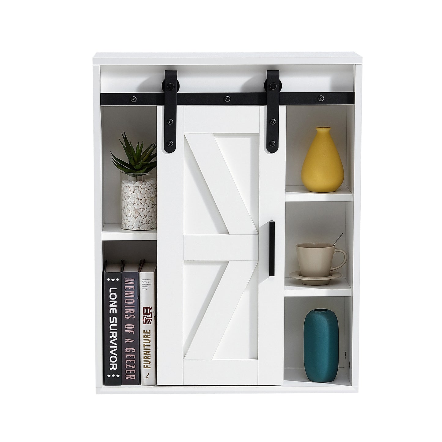 Lumber Wood  Storage Cabinet - White