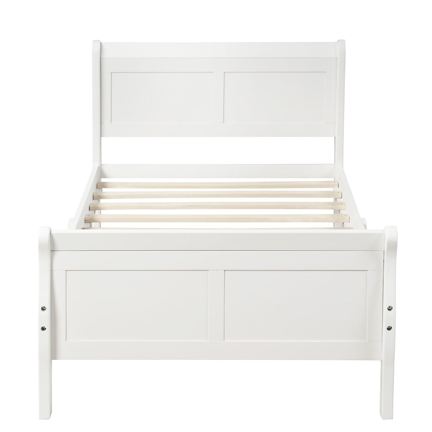 Urban Fusion Twin Size Wood Platform Bed - White