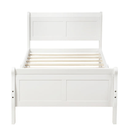 Urban Fusion Twin Size Wood Platform Bed - White