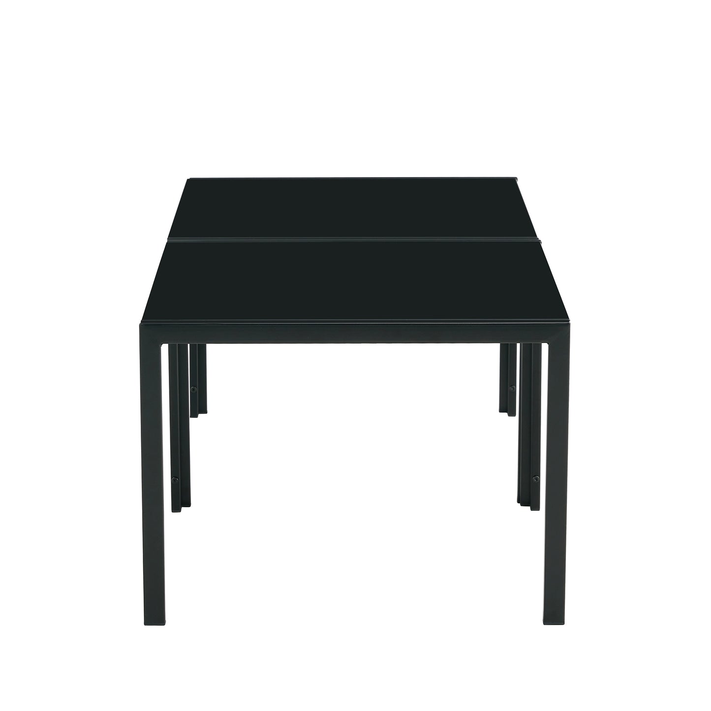 Glass Square Coffee Table Set of 2 - Black